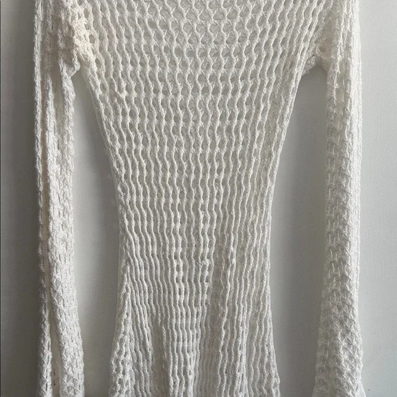 ViX Paula Hermanny Size Small Belle Crochet Knit Long Sleeve Cover-Up Women Swim - Picture 4 of 16